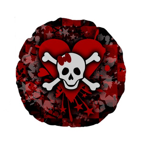 Skull Romance  Standard 15  Premium Round Cushion  from ArtsNow.com Back