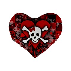 Skull Romance  Standard 16  Premium Heart Shape Cushion  from ArtsNow.com Back