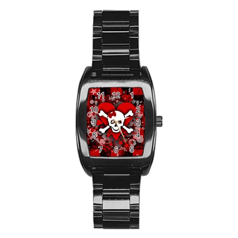 Skull Romance  Stainless Steel Barrel Watch from ArtsNow.com Front