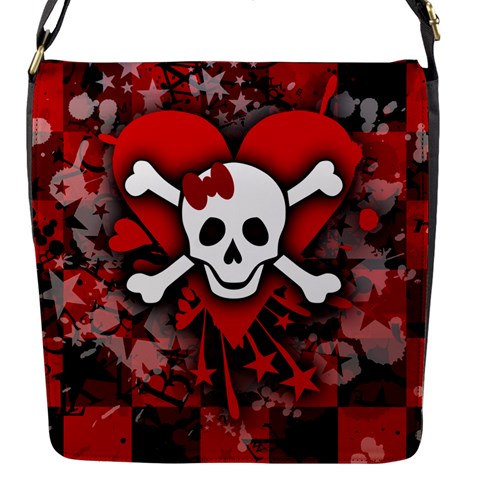 Skull Romance  Flap Closure Messenger Bag (S) from ArtsNow.com Front