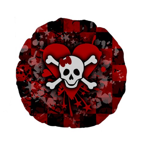 Skull Romance  Standard 15  Premium Flano Round Cushion  from ArtsNow.com Front