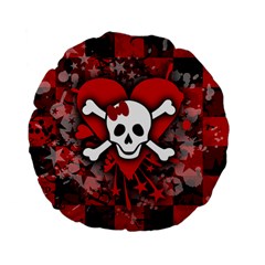 Skull Romance  Standard 15  Premium Flano Round Cushion  from ArtsNow.com Front