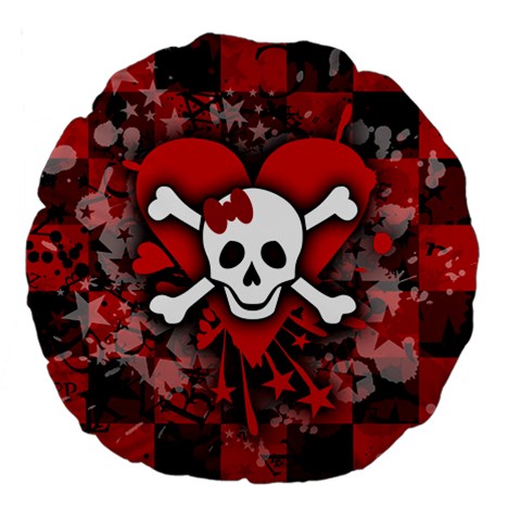 Skull Romance  Large 18  Premium Flano Round Cushion  from ArtsNow.com Front