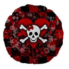 Skull Romance  Large 18  Premium Flano Round Cushion  from ArtsNow.com Back