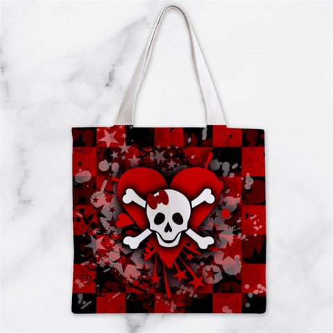 Skull Romance  Zipper Grocery Tote Bag from ArtsNow.com Front