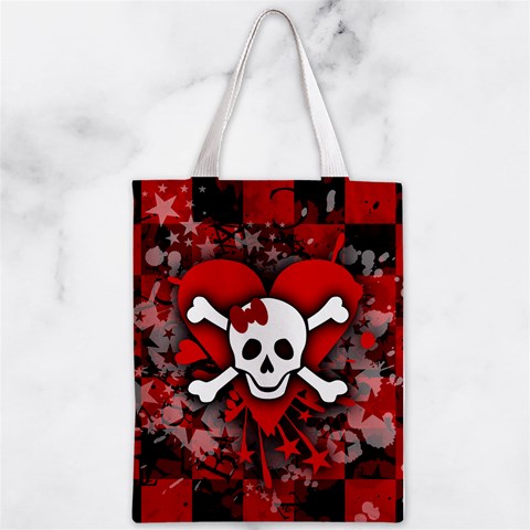 Skull Romance  Zipper Classic Tote Bag from ArtsNow.com Front