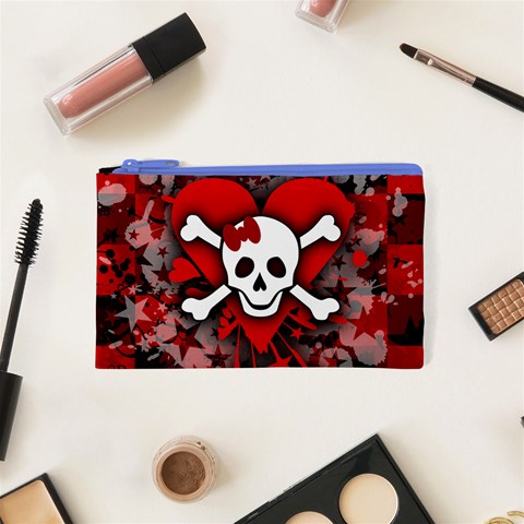 Skull Romance  Cosmetic Bag (XS) from ArtsNow.com Front