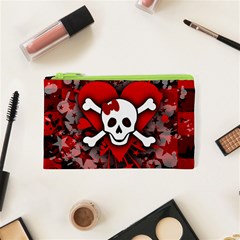 Skull Romance  Cosmetic Bag (XS) from ArtsNow.com Front