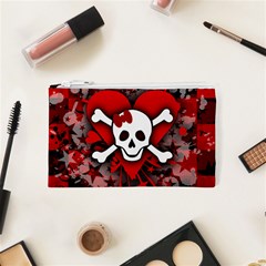 Skull Romance  Cosmetic Bag (XS) from ArtsNow.com Front