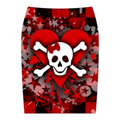 Skull Romance  Midi Wrap Pencil Skirt from ArtsNow.com Back