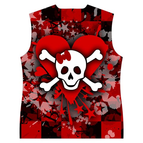 Skull Romance  Women s Button Up Vest from ArtsNow.com Back