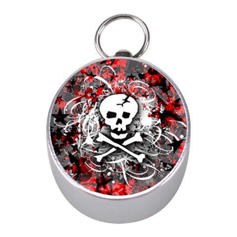 Skull Splatter Silver Compass (Mini) from ArtsNow.com Front