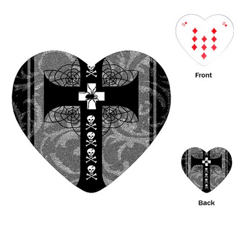 Spider Web Cross Playing Cards Single Design (Heart) from ArtsNow.com Front