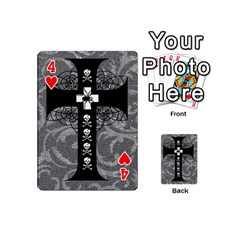 Spider Web Cross Playing Cards 54 Designs (Mini) from ArtsNow.com Front - Heart4