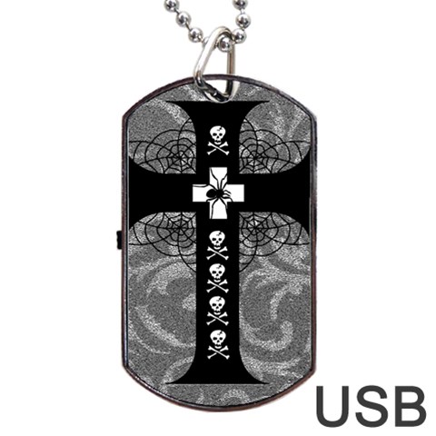 Spider Web Cross Dog Tag USB Flash (One Side) from ArtsNow.com Front