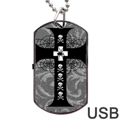 Spider Web Cross Dog Tag USB Flash (Two Sides) from ArtsNow.com Front