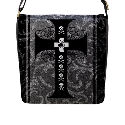 Spider Web Cross Flap Closure Messenger Bag (L) from ArtsNow.com Front