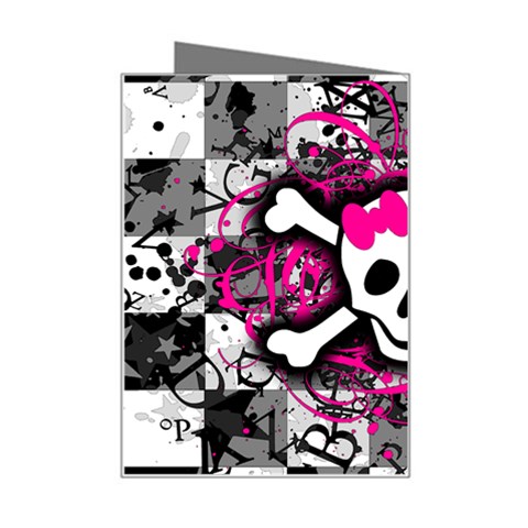 Splatter Girly Skull Mini Greeting Card from ArtsNow.com Right