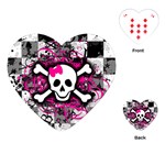 Splatter Girly Skull Playing Cards Single Design (Heart)