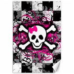 Splatter Girly Skull Canvas 24  x 36 