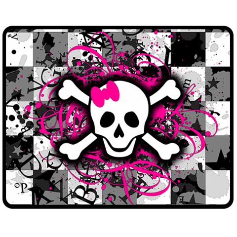 Splatter Girly Skull Fleece Blanket (Medium) from ArtsNow.com 60 x50  Blanket Front