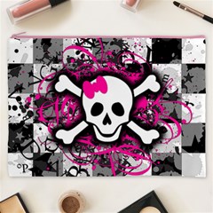 Splatter Girly Skull Cosmetic Bag (XXXL) from ArtsNow.com Front