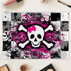 Splatter Girly Skull Cosmetic Bag (XXXL) from ArtsNow.com Front