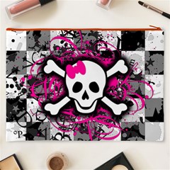 Splatter Girly Skull Cosmetic Bag (XXXL) from ArtsNow.com Back