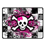 Splatter Girly Skull Double Sided Fleece Blanket (Small)