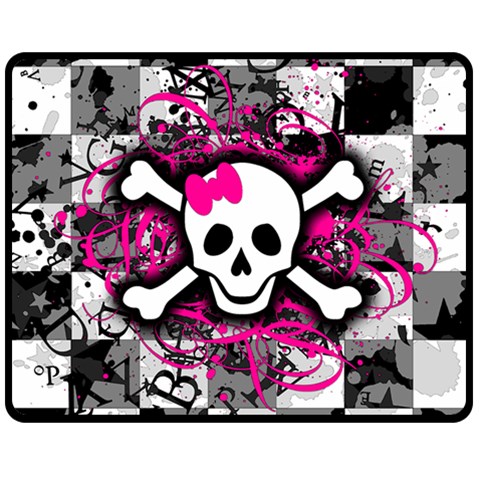 Splatter Girly Skull Double Sided Fleece Blanket (Medium) from ArtsNow.com 58.8 x47.4  Blanket Back