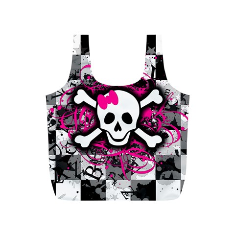 Splatter Girly Skull Full Print Recycle Bag (S) from ArtsNow.com Back