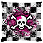 Splatter Girly Skull Standard Flano Cushion Case (One Side)