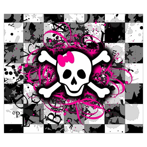 Splatter Girly Skull Zipper Large Tote Bag from ArtsNow.com Back