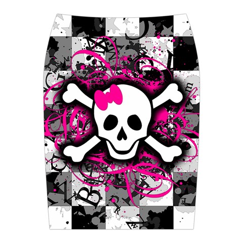 Splatter Girly Skull Midi Wrap Pencil Skirt from ArtsNow.com Back