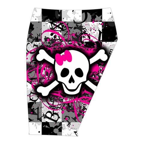 Splatter Girly Skull Midi Wrap Pencil Skirt from ArtsNow.com  Front Right 