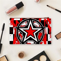 Star Checkerboard Splatter Cosmetic Bag (Medium) from ArtsNow.com Back