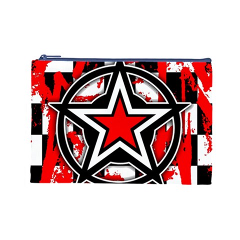 Star Checkerboard Splatter Cosmetic Bag (Large) from ArtsNow.com Front