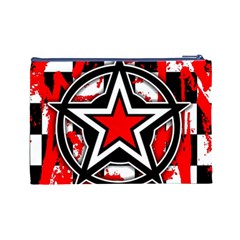 Star Checkerboard Splatter Cosmetic Bag (Large) from ArtsNow.com Back