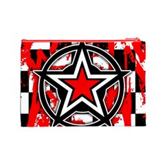 Star Checkerboard Splatter Cosmetic Bag (Large) from ArtsNow.com Back