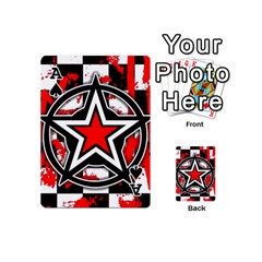 Ace Star Checkerboard Splatter Playing Cards 54 Designs (Mini) from ArtsNow.com Front - SpadeA