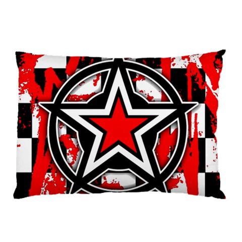 Star Checkerboard Splatter Pillow Case (Two Sides) from ArtsNow.com Back