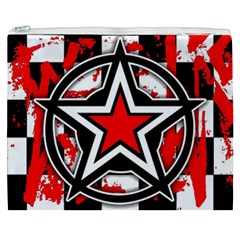 Star Checkerboard Splatter Cosmetic Bag (XXXL) from ArtsNow.com Front