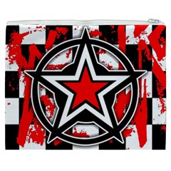 Star Checkerboard Splatter Cosmetic Bag (XXXL) from ArtsNow.com Back