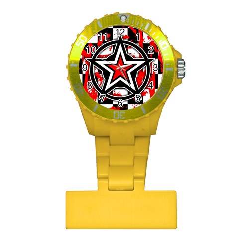 Star Checkerboard Splatter Plastic Nurses Watch from ArtsNow.com Front