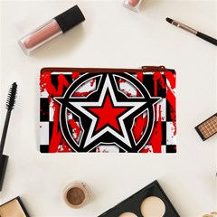 Star Checkerboard Splatter Cosmetic Bag (XS) from ArtsNow.com Back