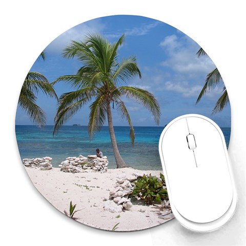 Exotic Beach Round Mousepad from ArtsNow.com Front