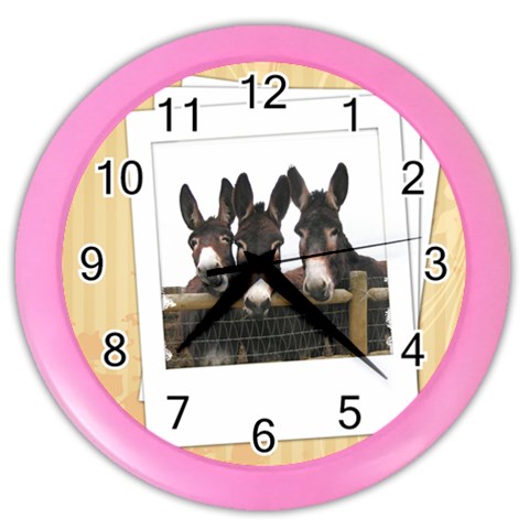 Three donks Color Wall Clock from ArtsNow.com Front