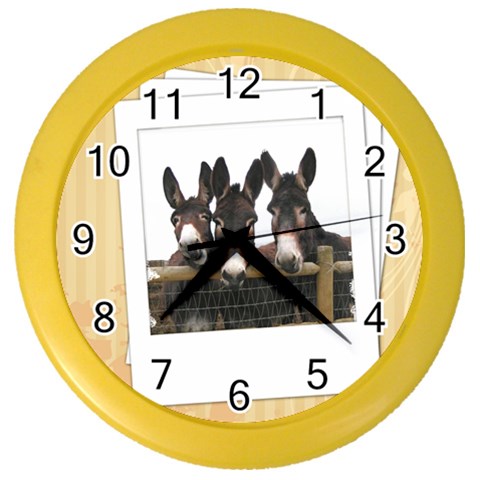 Three donks Color Wall Clock from ArtsNow.com Front