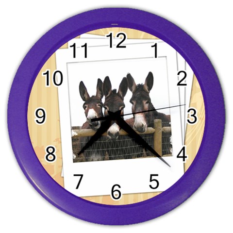 Three donks Color Wall Clock from ArtsNow.com Front