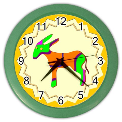 Funky Donkey Color Wall Clock from ArtsNow.com Front